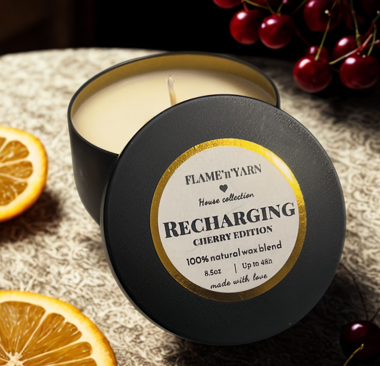 Recharging- Cherry Edition- Natural Coconut & Soy Wax Candle
