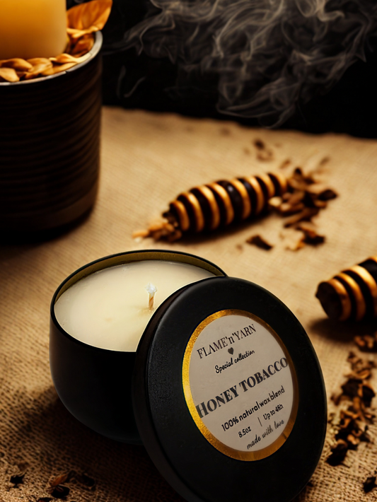 Honey & Tobacco- Natural Coconut & Soy Wax Candle