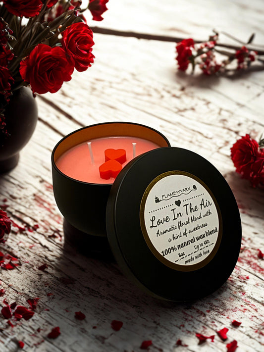 Love Is in the Air Candle • Jasmine Rose & Patchouli • Coconut Soy Wax • Romantic Floral Candle • Gift for Her • Self Care Candle