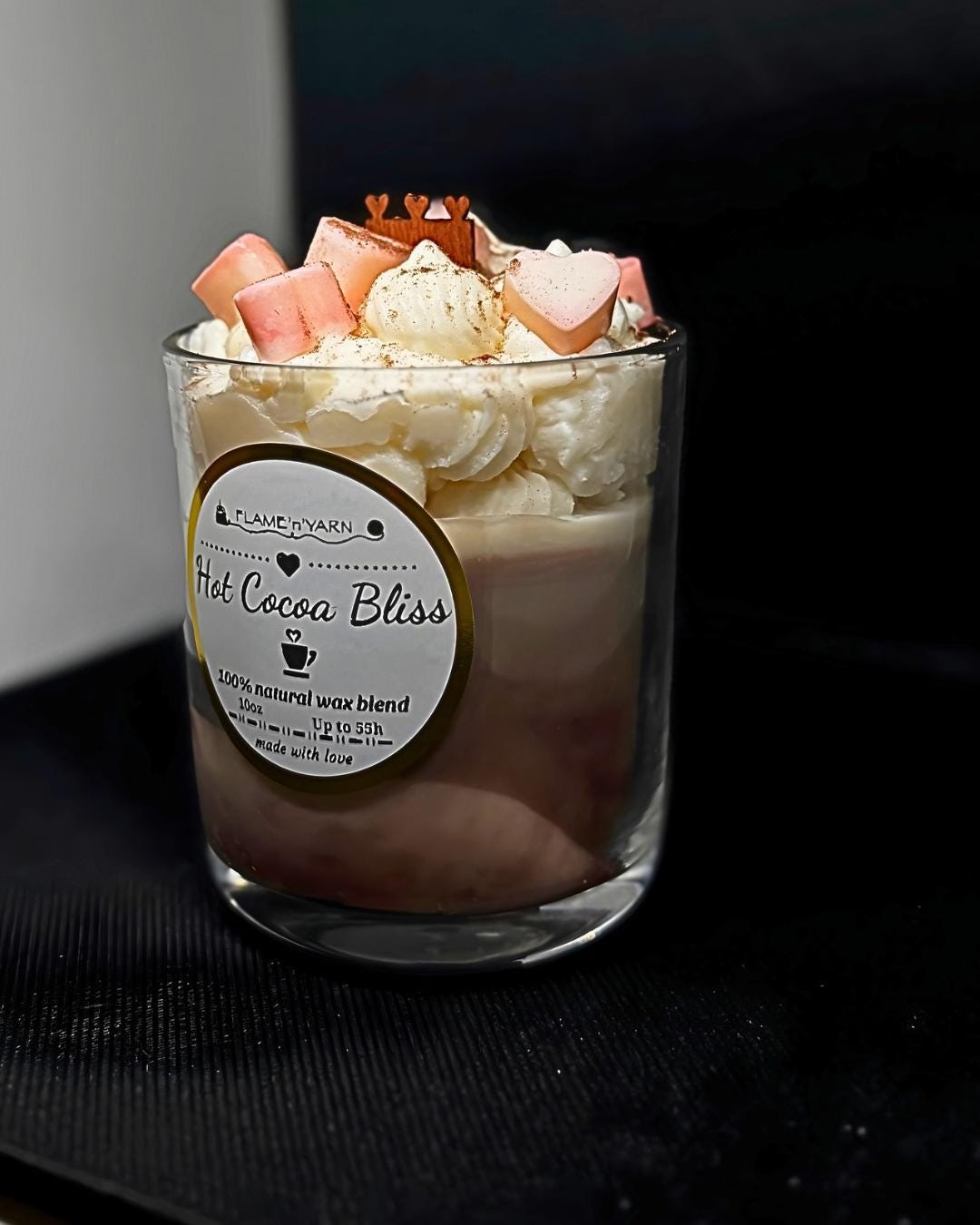 Handmade Marshmallow Chocolate Candle | Coconut and Soy Wax | Cozy Winter Scent | Vegan & Eco-Friendly | Perfect Gift for Cocoa Lovers