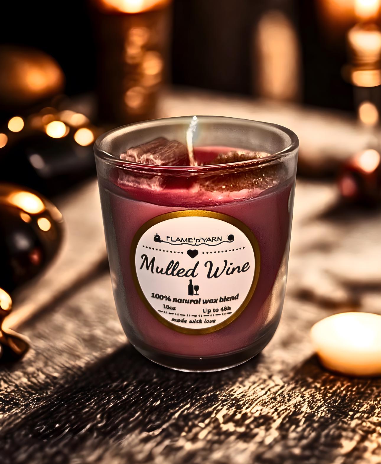 Mulled Wine Candle • Spiced Red Wine & Orange Peel • Coconut Soy Wax • Winter Candle • Holiday Gift • Cozy Scented Candle