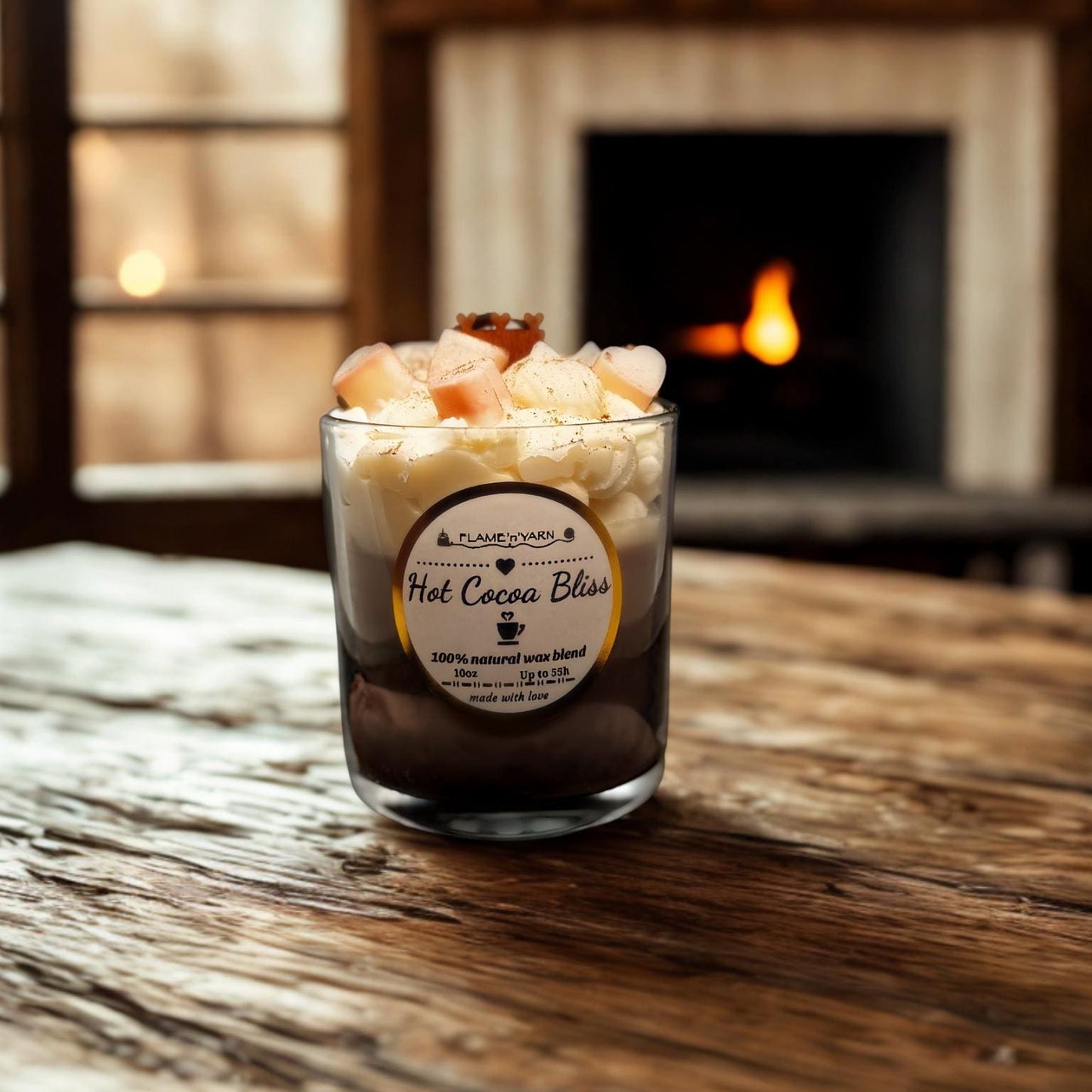 Handmade Marshmallow Chocolate Candle | Coconut and Soy Wax | Cozy Winter Scent | Vegan & Eco-Friendly | Perfect Gift for Cocoa Lovers